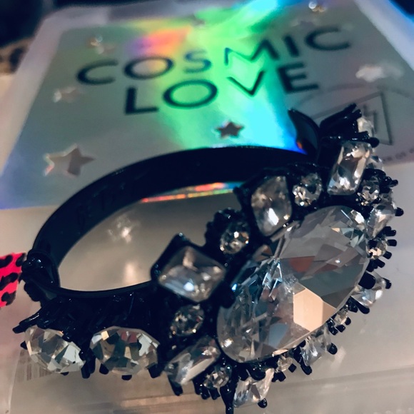 Crystal rhinestone bangle bracelet Betsey Johnson party...